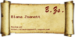Blana Zsanett névjegykártya